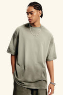 Distressed Sorona Performance Tee - Gray Brown