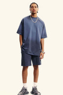 Distressed Sorona Performance Tee - Haze Blue