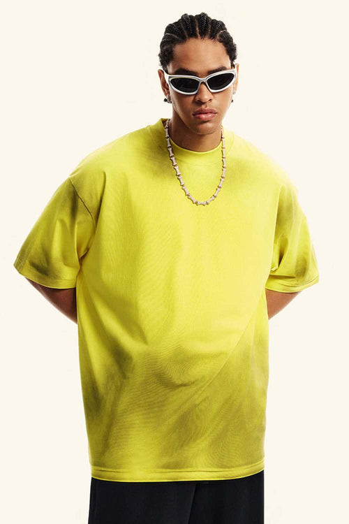 Distressed Sorona Performance Tee - Lemon Yellow