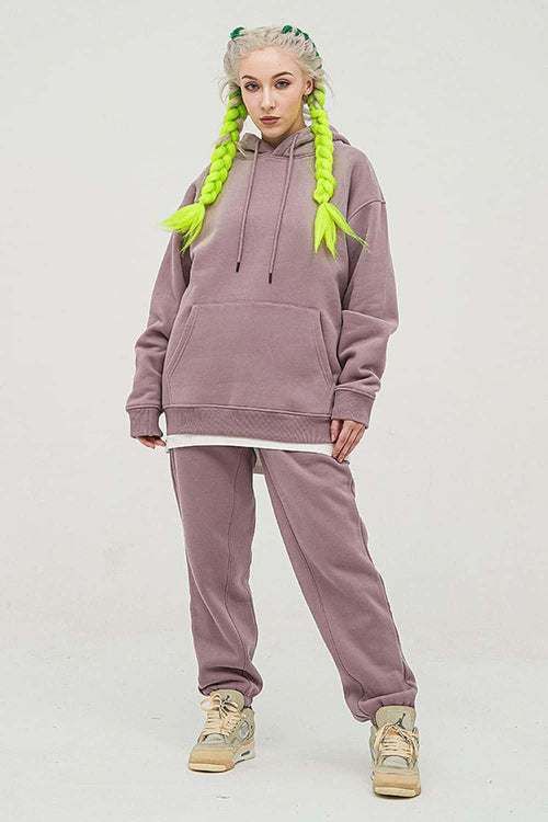 Essential Heavyweight Fleece Hoodie - Smoky Purple