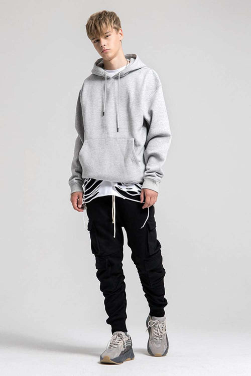 Essential Heavyweight Fleece Hoodie - Flower Gray