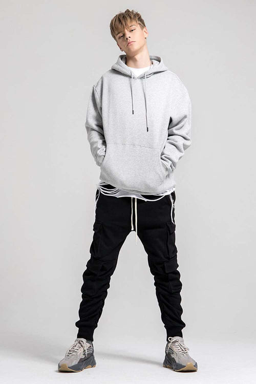 Essential Heavyweight Fleece Hoodie - Flower Gray