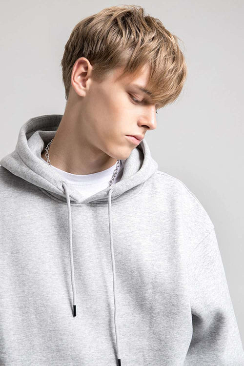 Essential Heavyweight Fleece Hoodie - Flower Gray