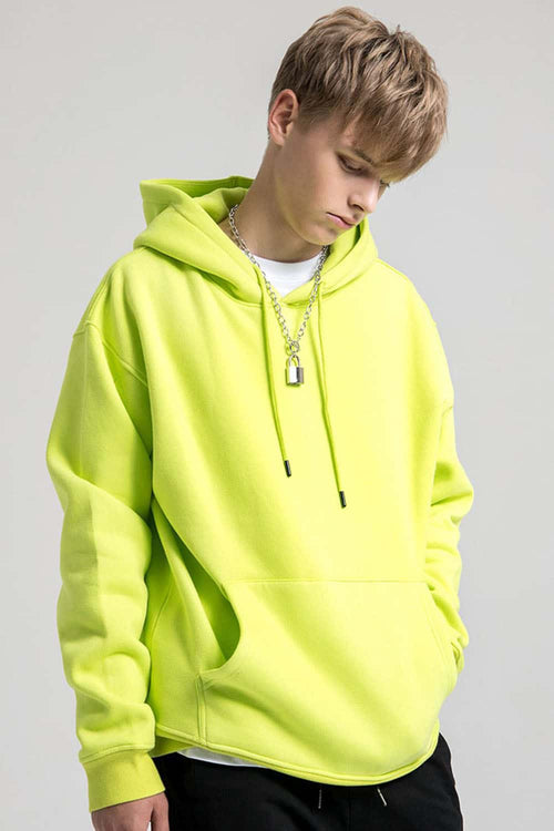 Essential Heavyweight Fleece Hoodie - Fluorescent Green
