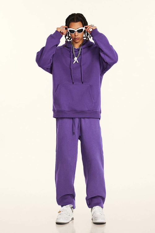 Essential Heavyweight Fleece Hoodie - Purple