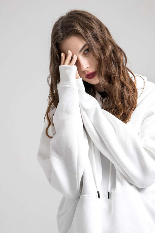 Essential Heavyweight Fleece Hoodie - White