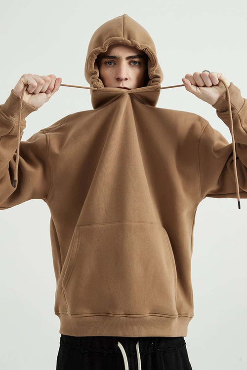 Essential Heavyweight Fleece Hoodie - Brown