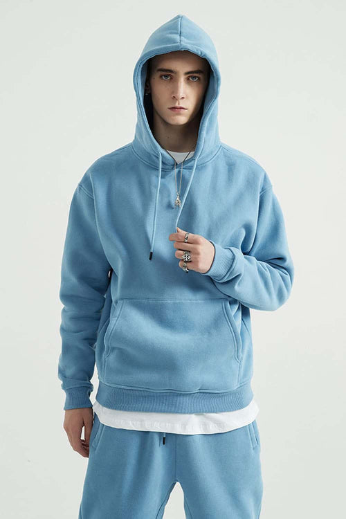Essential Heavyweight Fleece Hoodie - Smalt
