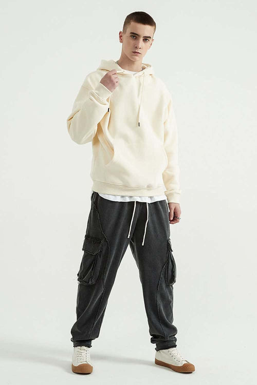 Essential Heavyweight Fleece Hoodie - Cream Apricot