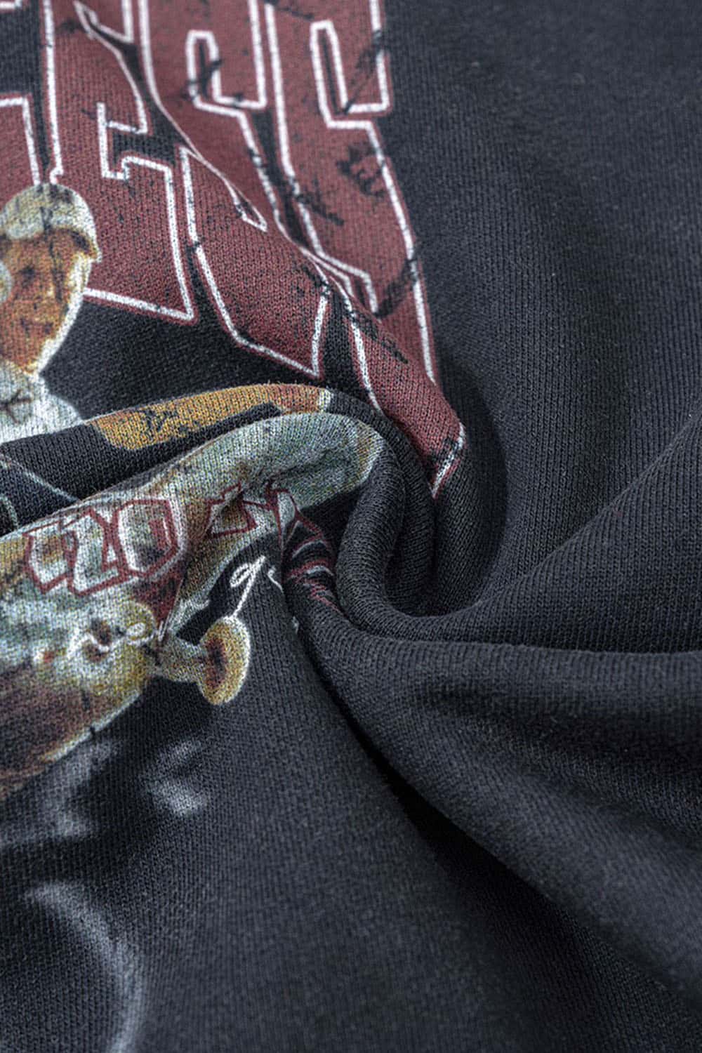 Heavyweight Washed Skateboarder-Graphic Cotton Pullover Hoodie in Fried Snowflakes - graphic detail