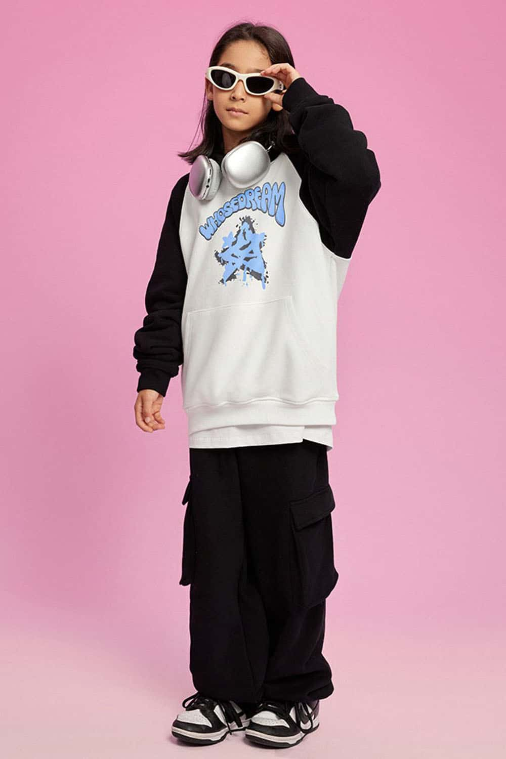 Girls' Plush-Lined Thick Printed Hoodie - Street Style Kids` Sweatshirt