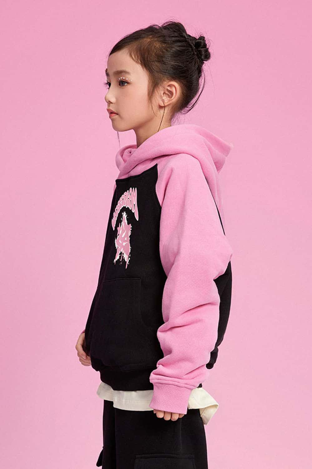 Girls' Plush-Lined Thick Printed Hoodie - Street Style Kids` Sweatshirt