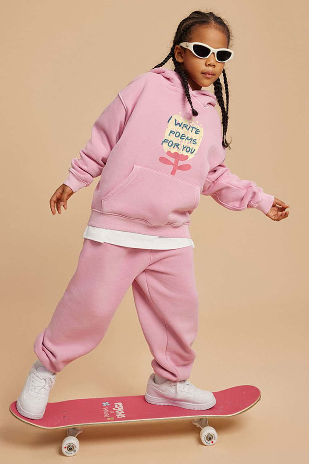 Boys' Plush-Lined Embroidered Hoodie with Foam Print