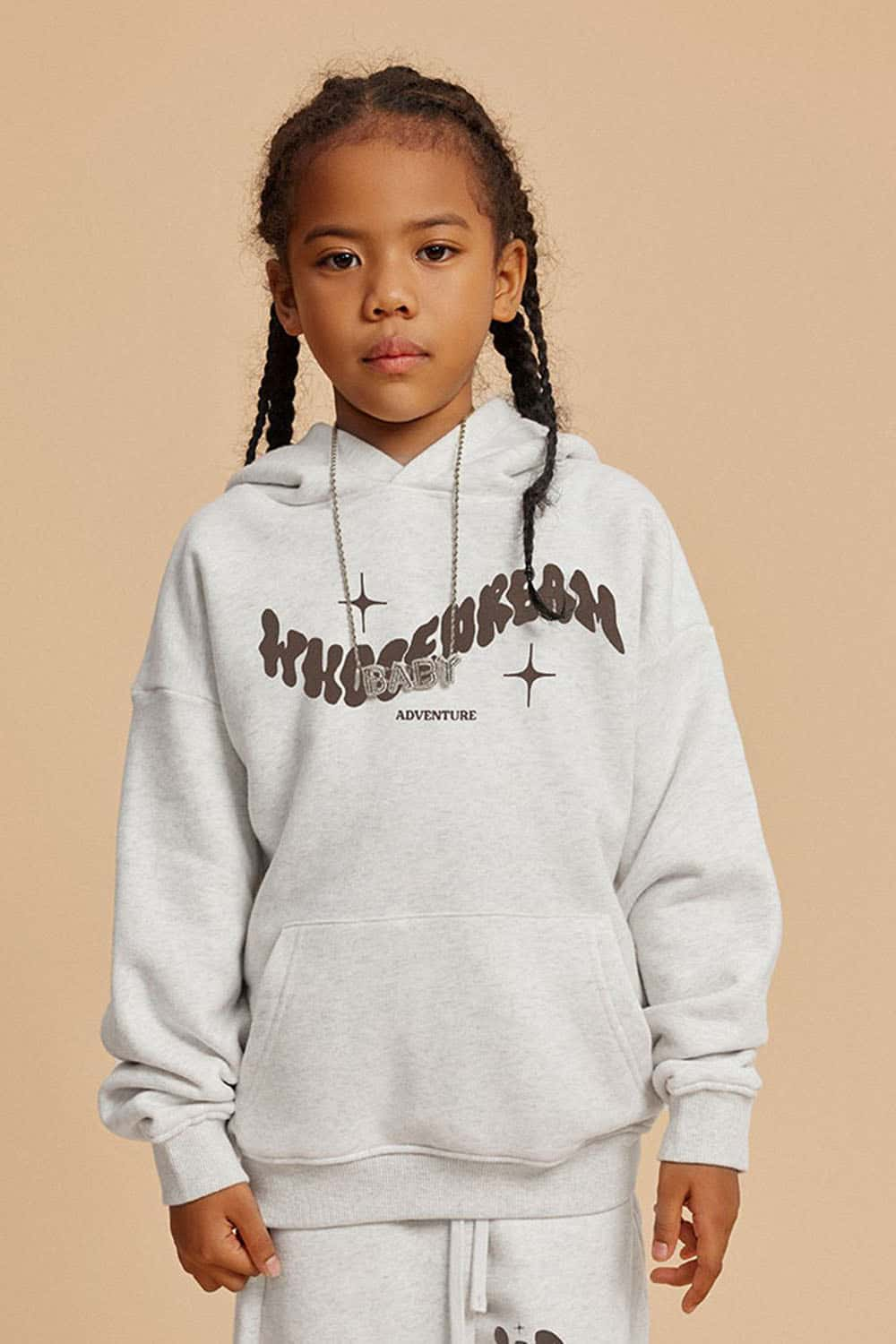 Girls' Heavyweight Plush-Lined Hoodie with Letter Print