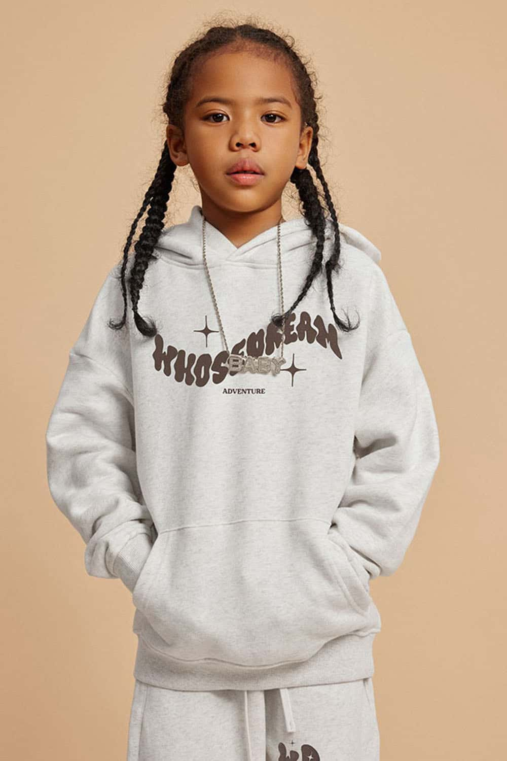 Girls' Heavyweight Plush-Lined Hoodie with Letter Print