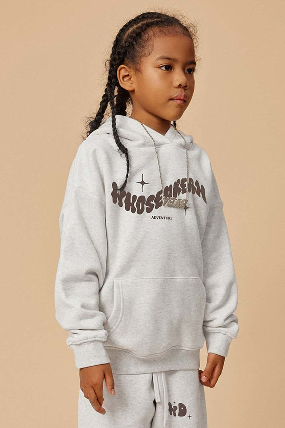 Girls' Heavyweight Plush-Lined Hoodie with Letter Print