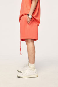 Heavyweight Essential Knee-Length Shorts - Watermelon Red