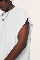 Heavyweight Sleeveless Cotton Vest - Teeth White