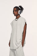 Heavyweight Sleeveless Cotton Vest - Oat Gray