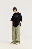 Waterproof Wide-Leg Utility Pants - Grayish Green