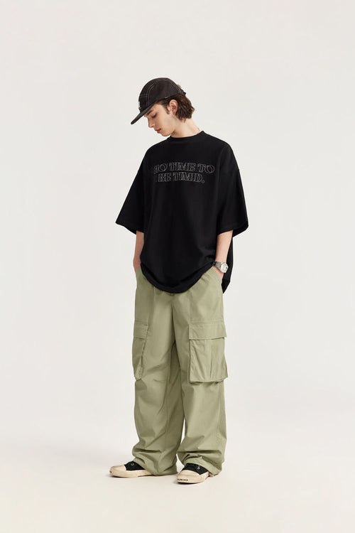 Waterproof Wide-Leg Utility Pants - Grayish Green