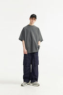 Waterproof Wide-Leg Utility Pants - Navy Blue