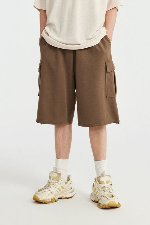 Brushed Multi-Pocket Cargo Shorts - Earth Brown