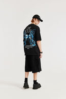 Brushed Multi-Pocket Cargo Shorts - Black