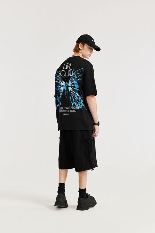 Brushed Multi-Pocket Cargo Shorts - Black