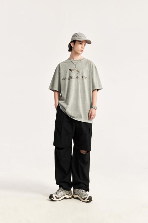 Detachable Multi-Pocket Utility Cargo Pants - Black