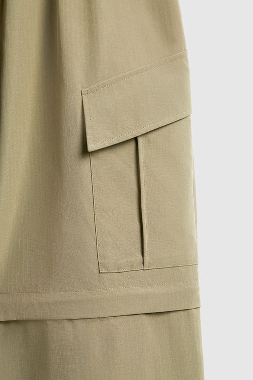 Detachable Multi-Pocket Utility Cargo Pants - Khaki