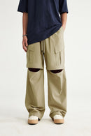 Detachable Multi-Pocket Utility Cargo Pants - Khaki