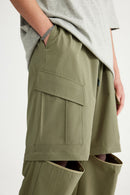 Detachable Multi-Pocket Utility Cargo Pants - Green