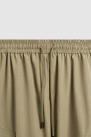 Convertible Multi-Pocket Cargo Pants in Khaki - waistband detail