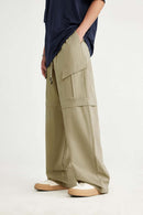 Convertible Multi-Pocket Cargo Pants in Khaki - product detail close-up