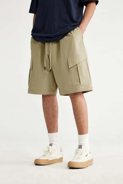 Convertible Multi-Pocket Cargo Pants in Khaki - waistband detail