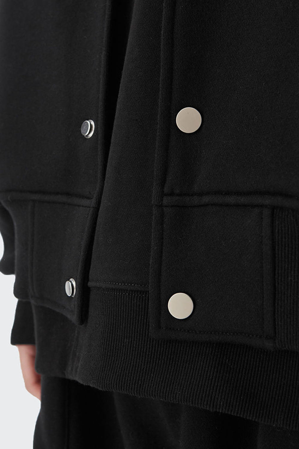 Men's 350g Heavy Fleece Ribbed Solid Color Baseball Jacket