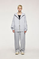 Windproof Scuba-Knit Hooded Jacket - Gray
