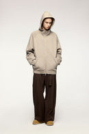 Windproof Scuba-Knit Hooded Jacket - Khaki