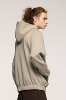 Windproof Scuba-Knit Hooded Jacket - Khaki