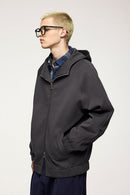 Windproof Scuba-Knit Hooded Jacket - Dark Gray
