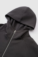 Windproof Scuba-Knit Hooded Jacket - Dark Gray