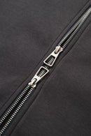Windproof Scuba-Knit Hooded Jacket - Dark Gray