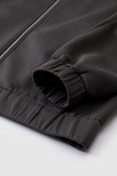 Windproof Scuba-Knit Hooded Jacket - Dark Gray
