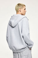 Windproof Scuba-Knit Hooded Jacket - Gray