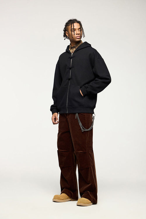 Modern Heritage Fleece Zip-Up Hoodie - Black