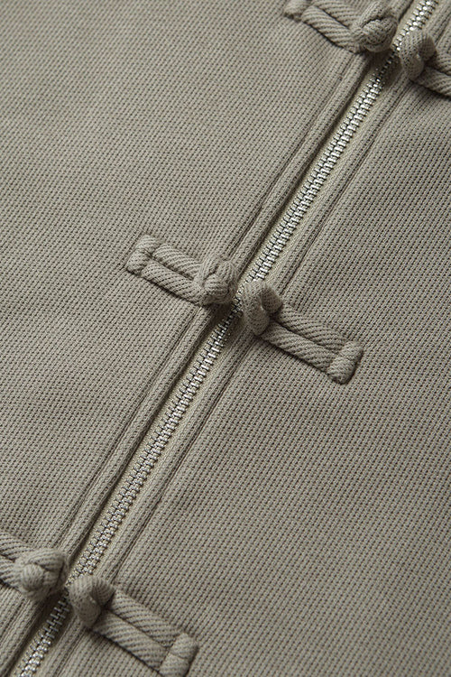 Modern Heritage Fleece Zip-Up Hoodie - Grayish Green