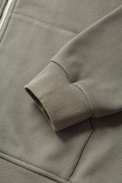 Modern Heritage Fleece Zip-Up Hoodie - Grayish Green