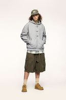 Modern Heritage Fleece Zip-Up Hoodie - Flower Gray