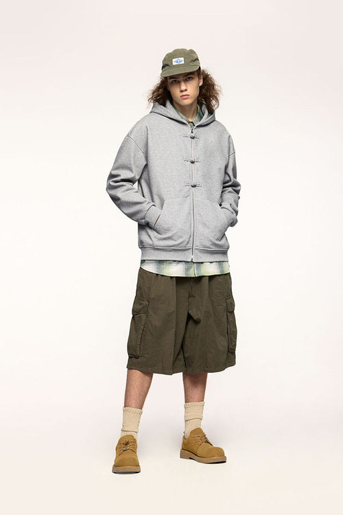 Modern Heritage Fleece Zip-Up Hoodie - Flower Gray